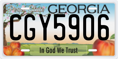 GA license plate CGY5906