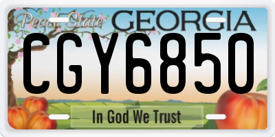 GA license plate CGY6850