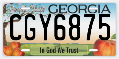 GA license plate CGY6875