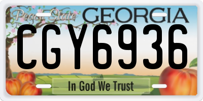 GA license plate CGY6936