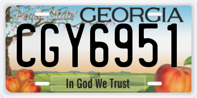 GA license plate CGY6951