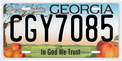 GA license plate CGY7085
