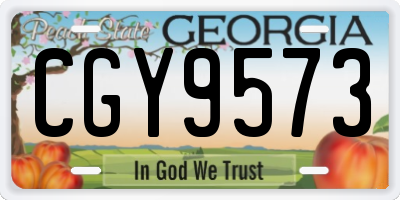 GA license plate CGY9573