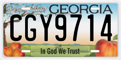 GA license plate CGY9714