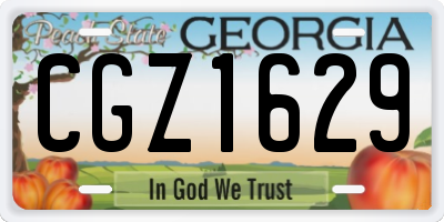 GA license plate CGZ1629