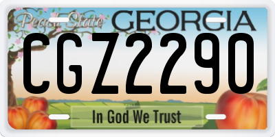 GA license plate CGZ2290