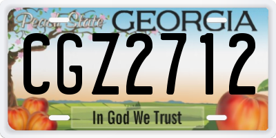 GA license plate CGZ2712