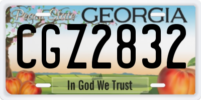 GA license plate CGZ2832