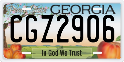 GA license plate CGZ2906