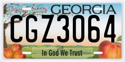 GA license plate CGZ3064