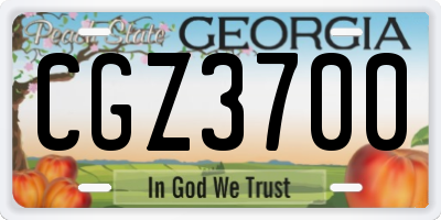 GA license plate CGZ3700