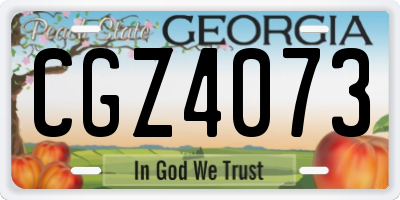 GA license plate CGZ4073