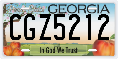 GA license plate CGZ5212