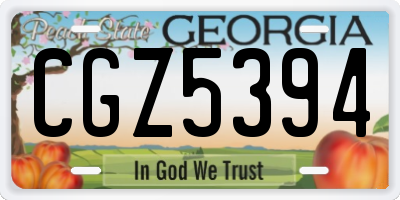 GA license plate CGZ5394