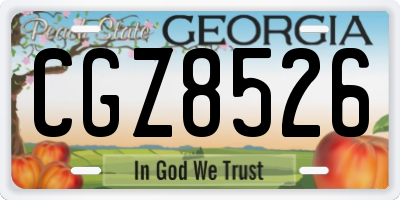 GA license plate CGZ8526
