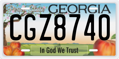 GA license plate CGZ8740