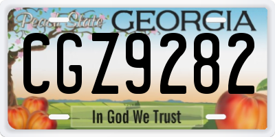 GA license plate CGZ9282