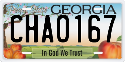 GA license plate CHA0167