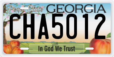 GA license plate CHA5012