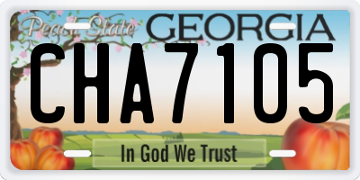 GA license plate CHA7105