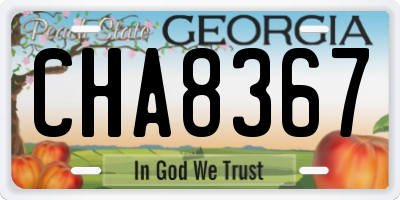 GA license plate CHA8367