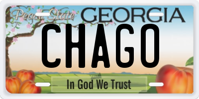 GA license plate CHAGO