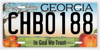 GA license plate CHB0188
