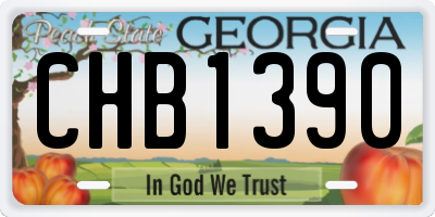 GA license plate CHB1390