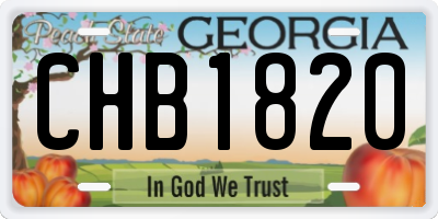 GA license plate CHB1820