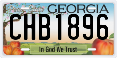 GA license plate CHB1896