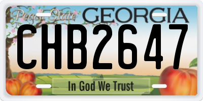 GA license plate CHB2647