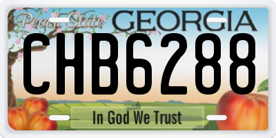 GA license plate CHB6288