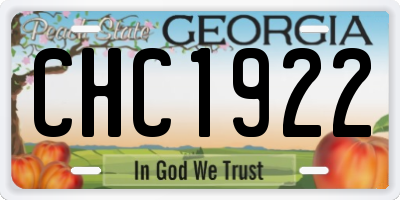 GA license plate CHC1922