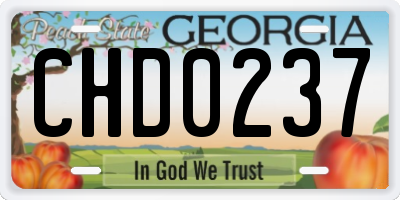 GA license plate CHD0237