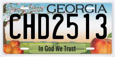 GA license plate CHD2513