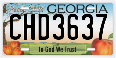GA license plate CHD3637