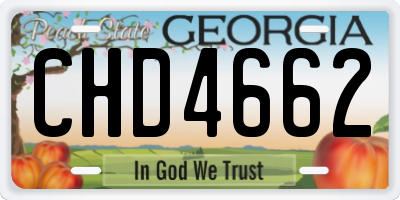 GA license plate CHD4662