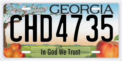 GA license plate CHD4735