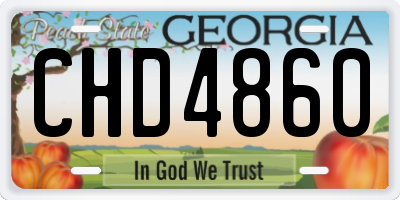 GA license plate CHD4860