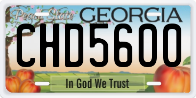 GA license plate CHD5600