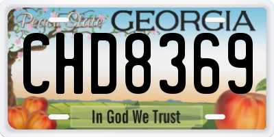 GA license plate CHD8369