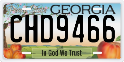 GA license plate CHD9466