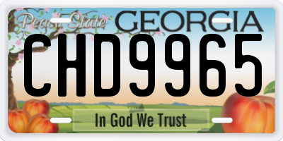 GA license plate CHD9965
