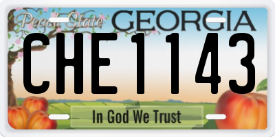 GA license plate CHE1143