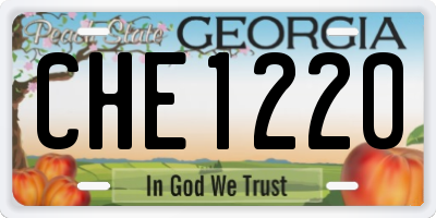GA license plate CHE1220