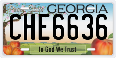 GA license plate CHE6636