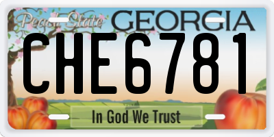 GA license plate CHE6781