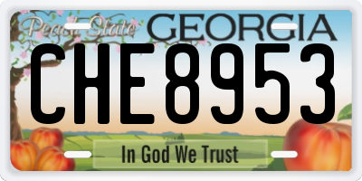 GA license plate CHE8953