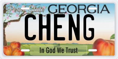 GA license plate CHENG