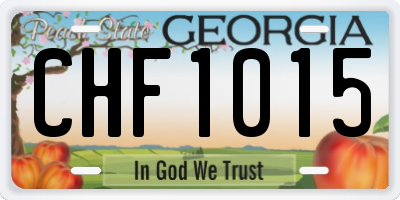 GA license plate CHF1015